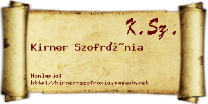 Kirner Szofrónia névjegykártya